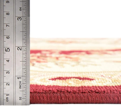 Rugs.com Chateau Collection Rug - 5 Ft Round Red Medium Pile Rug