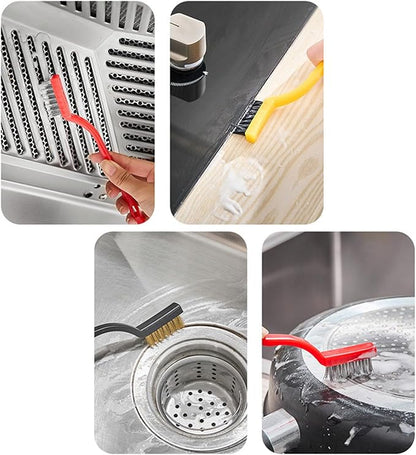 Kitchen Crevice Cleaning Brush Set,Multi Purpose Hard Bristle Brushes,Scraper,Rubber Gloves for Deep Cleaning Gap,Car,Sink,Corners,Tight Spaces,Bottle,Cup,Blender,Range Hood,Stove,Window Track