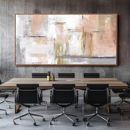Kureful Large Painting Gold Abstract Wall Art for Living Room Bedroom Office Modern Artwork Graffiti Home Decor 30x60 Inches Ready to Hang