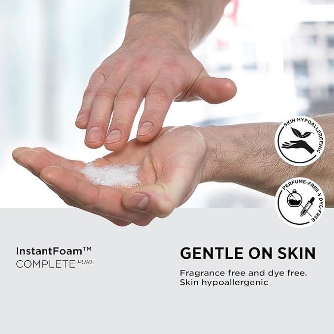 SC Johnson Professional InstantFOAM Complete PURE Foaming Hand Sanitizer, 400mL Pump, 6 Pack, for Professional Use Only