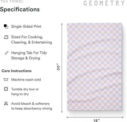 GEOMETRY Kitchen Tea Towels - Quick Dry Microfiber Dish Towels for Kitchen - Ensemble Neutre 18" x 30" - 2 Pack