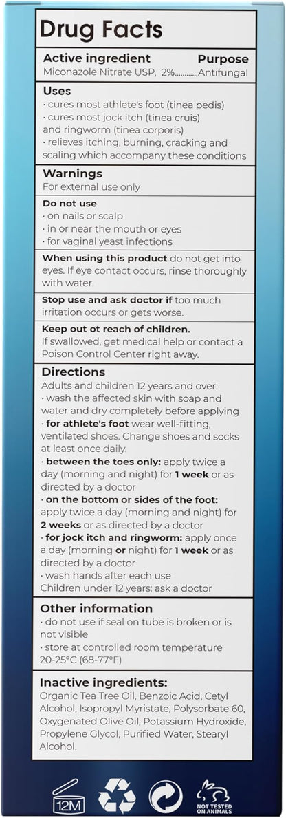 Athlete’s Foot Spray With Tea Tree Oil | Antifungal Treatment for Athlete’s Foot, Jock Itch, Ringworm | Soothes Itchy, Irritated Skin on Feet, Groin & Inner Thighs | Relieves Burning | 120ml