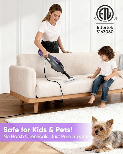 CYK Steam Mops for Floor Cleaning, 12 in 1 Handheld Steam Cleaner for Home, Floor Steamer for Hardwood Floors and Tile(Purple-grey)