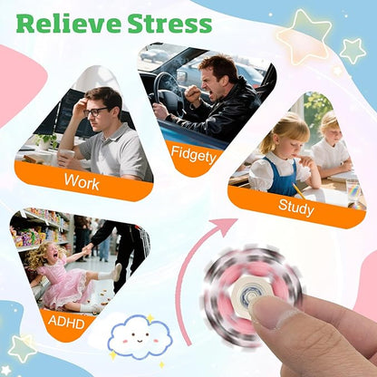 30 Pack Fidget Spinner Toys Mini,Party Favors Gifts Christmas Stocking Goodie Bag Stuffers Sensory Toys for Kids Adults Teens ADHD Anxiety Stress Relief,Treasure Box Toy for Classroom Prizes Supplies