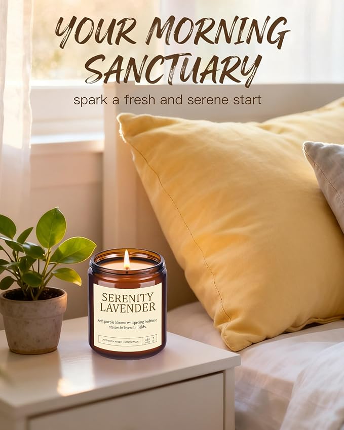 4 Pack Scented Candles for Home Scented: 28oz Soy Candles for Women, Up to 200H Burning, Aromatherapy Candle Set, Jar Candle Gift Set for Birthday Christmas, Scents of Sage/Vanilla/Lavender/Eucalyptus