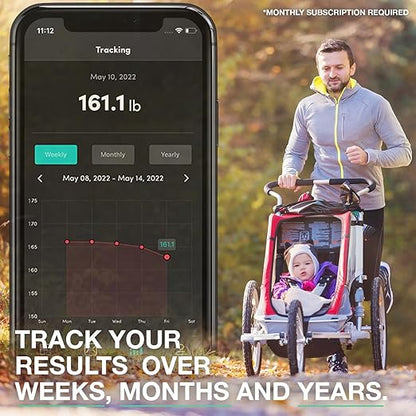 Korescale Gen2 Digital Smart Scale with BMI, Body Fat, Muscle Mass, Weight | Highly Accurate Bathroom Scales, Bluetooth Composition Analyzer | Compatible with KoreHealth, Apple Health App (Black)