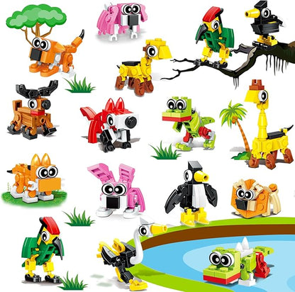 30pcs Animal Mini Building Blocks Party Favor for Kids Return Gifts For Birthday Goodie Bag Stuffer Class Prize Box Toys Small Bulk Pinata Stuffer End of School Year Gift for Student Boy Girl 4-8 8-12
