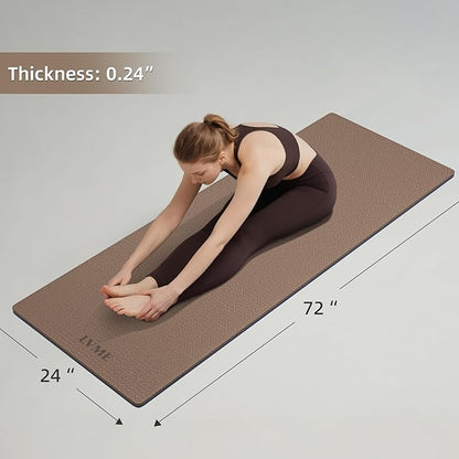 Yoga Mat Non Slip, Anti-Tear 1/4 Thick TPE Yoga Mats for Women and Men, a stylish and practical dual-tone yoga mat.72"x24" Exercise & Fitness Mat with Carrying Strap, Workout Mats for Yoga, Pilates and Floor Exercise