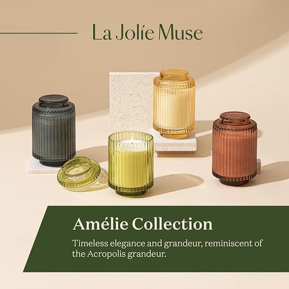LA JOLIE MUSE Fir & Cedarwood Candle, Scented Candles for Home, Holiday Candle Gifts for Women&Men, Natural Soy Candles, Luxury Jar Candle, Starlit Golden Fir, 11oz