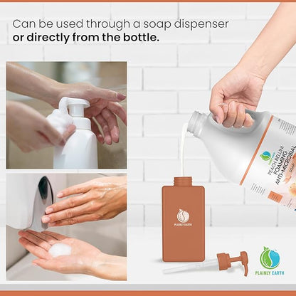AntiMicrobial Hand Soap 64 oz - Peach Bellini Gentle Foaming Liquid Hand Soap Refill Antibacterial - Moisturizing, Long Lasting Freshness & Safe for Skin