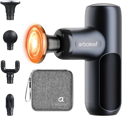 arboleaf Mini Massage Gun with Heat, Percussion Muscle Massager for Pain Relief, Portable & Quiet, Handleld Small Massager Heated, Travel Size with Case, Gift for Men & Women