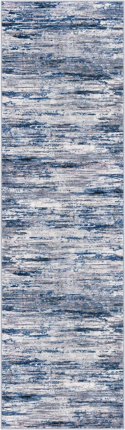 2x7 Modern Abstract Runner Rug for Hallways, Navy Blue Gray Neutral Multi Super Soft Hallway Decor Kitchen Rugs with Non-Slip, Non-Shedding Washable Rug for Hallways Entryway Bedroom Indoor