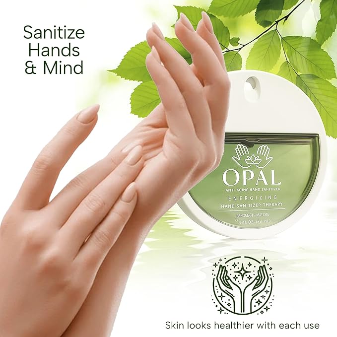 WELLNESS Hand Sanitizer Spray 1.18oz – Travel Size Energizing Hand Sanitizer Therapy with Bergamot & Matcha – Hydrating & Aromatherapy On-the-Go