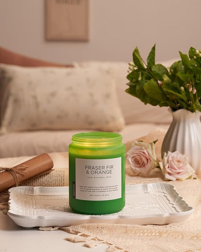 M&SENSE Frasier Fir Pine Scented Candles Large Candle for Home 19.4oz 110 Hour Clean Non Toxic Long Lasting Organic Natural Soy Wax Highly Scented Holiday Candle Gifts for Home Decor