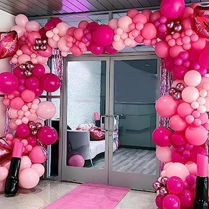 Hot Pink and Baby Pink Balloons, 60 Packs 12 Inch Premium Pink Latex Balloon with Confetti Balloon for Valentine's Day, Birthday, Baby Shower, Wedding, Princess Theme Party Decoration
