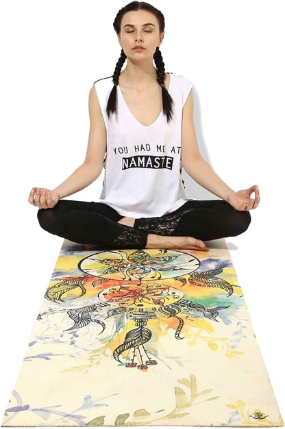 TPE Yoga Mat - Artist Designed, Premium eco friendly mats, Non Slip, Non toxic, Great For Regular & Hot Yoga, Pilates and Workouts (72 inch x 24 inch x 6mm thick)