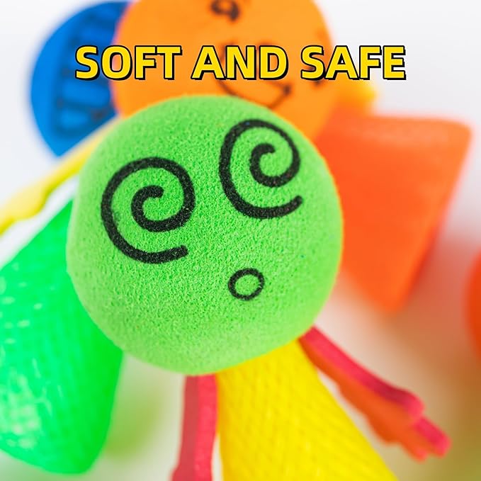 48Pcs Jumping Spring Rockets Launchers Fidget Emoticon Popper Toys for Kids Party Favors,Valentine Day Birthday Return Gifts,Goodie Bags Pinata Stuffers,Classroom Treasure Box Prizes Bulk