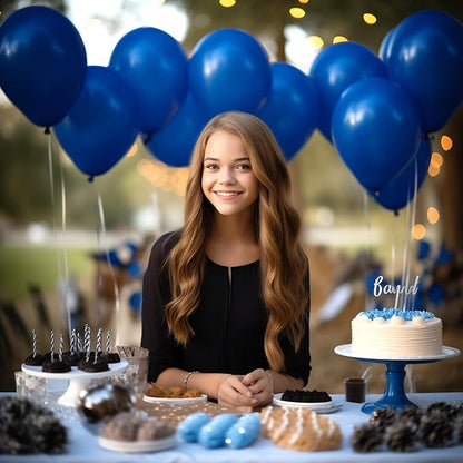 130PCS RoyalBlue Balloons, Latex Balloon Different Sizes 18/12/10/5 Inch, Helium Balloons with Ribbon, Party Balloon Set for Birthday Wedding Graduation Anniversary Baby Shower Decoration