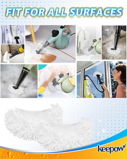 KEEPOW 8 Pack Universal Microfiber Cloths for Handheld Steam Cleaner Accessories Compatible with Bissell Steam Shot, PurSteam, Wagner Spraytech, McCulloch, Reusable Washable Steam Mop Cloths