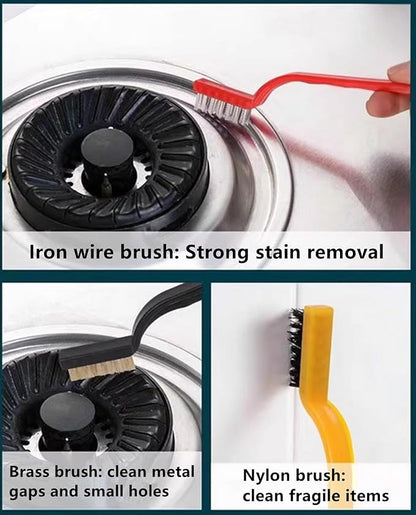 Kitchen Crevice Cleaning Brush Set,Multi Purpose Hard Bristle Brushes,Scraper,Rubber Gloves for Deep Cleaning Gap,Car,Sink,Corners,Tight Spaces,Bottle,Cup,Blender,Range Hood,Stove,Window Track