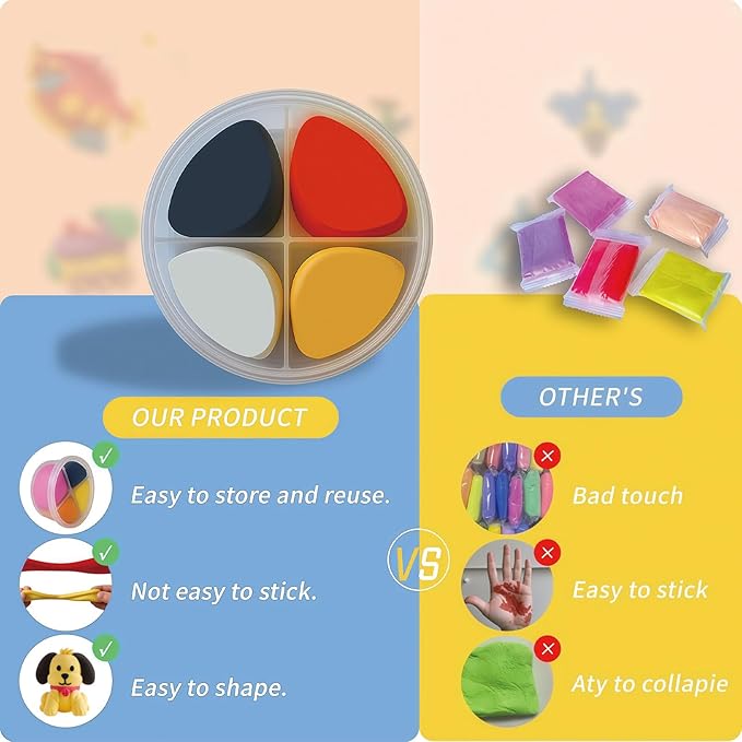 Air Dry Clay Kit for Kids - Animal Themed,12 Animals DIY Molding Clay Art Crafts Set for Kids Girls Boys Valentines Gifts Party Favors Classroom School Exchange Prize (Animal)