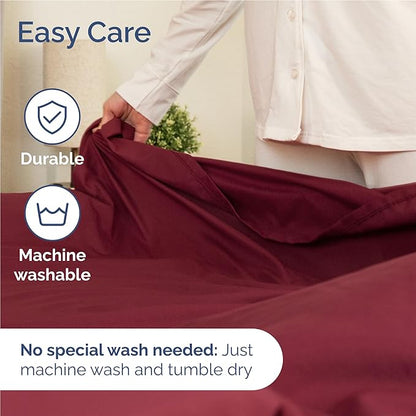 Full Size 4 Piece Sheet Set - Comfy Breathable & Cooling Bed Sheets Set - Hotel Luxury Bedding for Women, Men, Kids, Teens, Boys & Girls - Deep Pockets, Ultra-Soft, Wrinkle Free - Oeko-Tex - Burgundy
