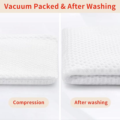 Homaxy 100% Cotton Oversized Waffle Weave Kitchen Dish Towels, Ultra Soft Absorbent Quick Drying Cleaning Towel, 20 x 28 Inches, 4-Pack, White