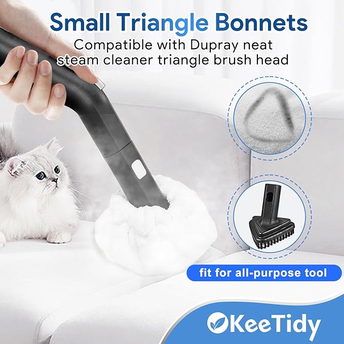 Steam Cleaner Accessories Pads Compatible with Dupray Neat Washable Microfiber Replace Pads for Hardwood Floor Cleaning Universal Microfiber Cloths Small Bonnets (White 4 Pack)