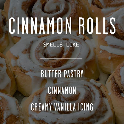 Cinnamon Candle, Fall Candles, Christmas Candles - 'Cinnamon Rolls' Autumn Scented Soy Candle for Home, 9oz Reusable Jar, 50Hr Burn, Made in USA