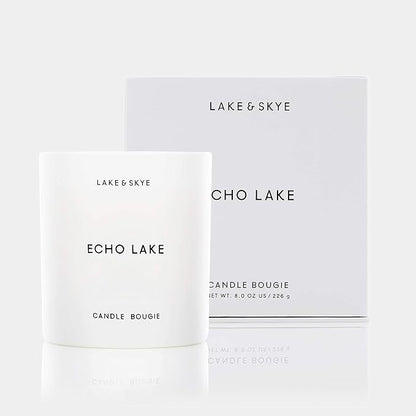 Lake & Skye Echo Lake Candle - Vegan Fragrance Collection, 100% Soy Base, Cruelty Free (8 oz), 50 Hour Burn Time - Floral and Woody