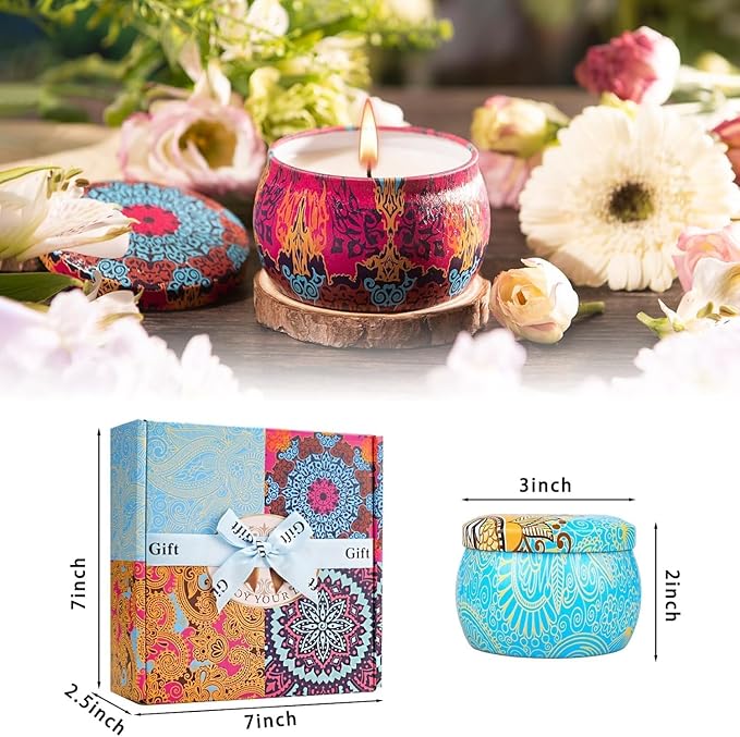Scented Candles Gift Set,8% Essential Oil,8 Pack Aromatherapy Candle,Stress Relief Gifts for Women,120H Burning, Candles for Home Scented, Ideal for Birthday,Thanksgiving, Mother's Day,Valentine's Day
