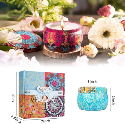 Scented Candles Gift Set,8% Essential Oil,8 Pack Aromatherapy Candle,Stress Relief Gifts for Women,120H Burning, Candles for Home Scented, Ideal for Birthday,Thanksgiving, Mother's Day,Valentine's Day