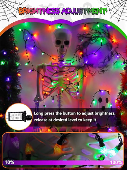 240 LED 78FT C6 Halloween String Lights, Super Long Halloween Lights Outdoor Indoor with 13 Modes & Timer, Waterproof Fairy Twinkle Light Plug in for Tree Horror Party Decor (Orange Purple and Green)