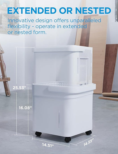 Midea Cube 50 Pint Dehumidifier for Basement and Rooms at Home for up to 4,500 Sq. Ft., Smart Control, Compatible with Alexa (White), Drain Hose Included, ENERGY STAR Most Efficient 2023