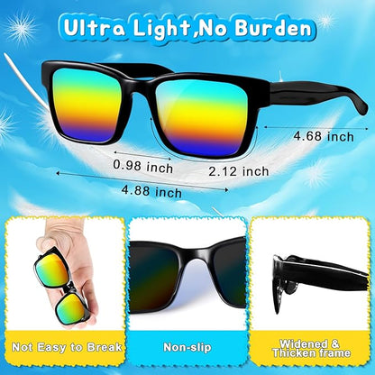 Party Favors for Kids 4-8, 24Packs Neon Sunglasses for Kid, UV400 Protection Sunglasses Bulk, Goodie Bags Stuffers for Kids Pool Birthday Party Supplies