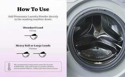 Pronounce Laundry Detergent Powder Alternative | Earth-Derived Ingredients, Eco-Friendly, Safer for Sensitive Skin, Eczema, and Babies. Stain + Smell Fighting. HE Safe (Lavender, 120 Loads).