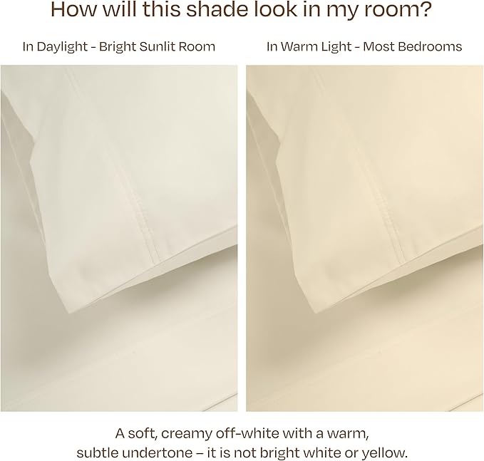 California Design Den Luxury Split King Sheets Sets for Adjustable Bed, Buttery Soft 800 Thread Count Sateen, 100% Cotton Set,Beats Fake Egyptian Claims, Includes Twin XL Fitted Sheets(Creamy Ivory)