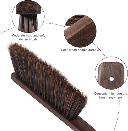 Yangbaga 3pcs Metal Dustpan and Brush Set, 17In Extra Large Handheld Dust Pan and Wood Broom,Heavy-Duty Dust Pans Metal Edge Flat Against Floor for Patio/Pet/Car/Outdoor