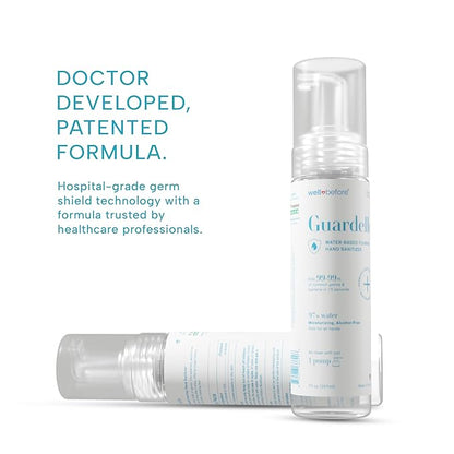Well Before Guardelle, Alcohol-Free Foaming Hand Sanitizer - 97% Water, Non-Sticky Micro-Foam, 7 fl oz (Pack of 2)