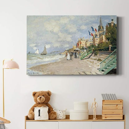 Wexford Home Decor Landscape Canvas Wall Art Abstract Floral Painting Modern Pictures Artwork Decoration for Living Room Kitchen Bathroom Office, Ready to Hang, boardwalk on the beach, 24x36