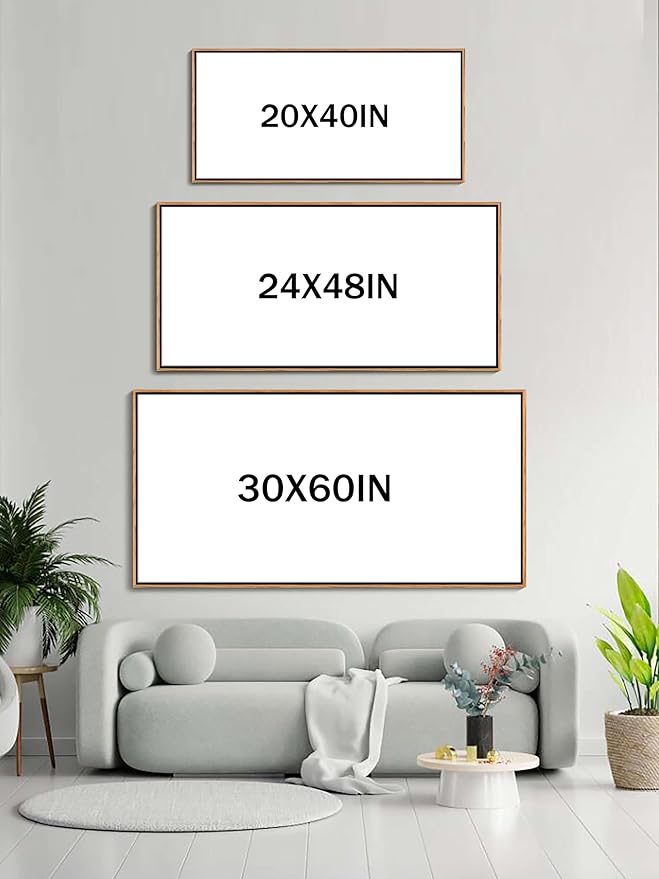 DUNHUANG ART Colorful Ocean Sunset Abstract Beach Wall Art - Orange Red Warm Sunrise Artwork for Living Room and Bathroom Decor - Large Beach Posters Picture over the Bed 30"x60"