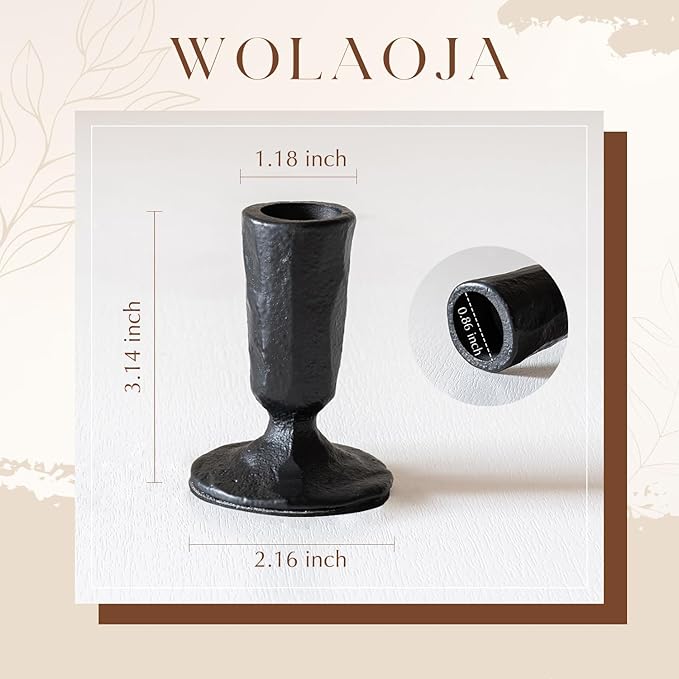 Candle Sticks Holder Decor, Set of 4 Vintage Black Candle Holders, Modern Decorative Tapered Candlestick Holders Centerpiece for Dining Table Centerpiece, Wedding, Party Decor