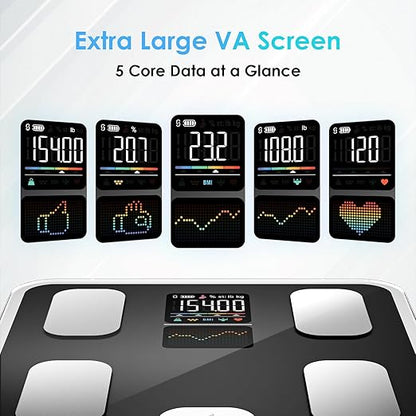 CLORIS Smart Scale for Body Weight Fat, Digital Bathroom Weighing Machine for Accurate BMI Muscle Mass Composition Health Analyzer with App Bluetooth