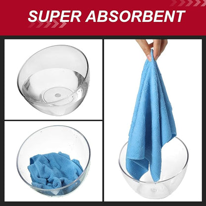 200 Pcs Microfiber Cleaning Cloth 16x16 Inch Microfiber Towels for Car Ultra Absorbent Cleaning Rags Reusable Lint Free Streak Free Detailing Towel for Car Washing Drying Dusting (Blue)