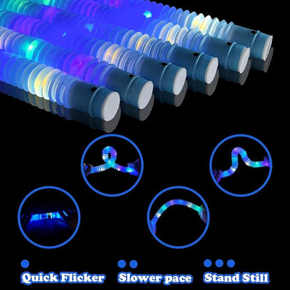24 PCS Blue Glow Sticks for Kids,Light Up Pop Tubes Party Favors for Toddlers,Goodie Bag Stuffer Fillers,Birthday Valentines Day Mardi Gras Party Gifts Non Candy Treats Prizes Toy for Boys Girls