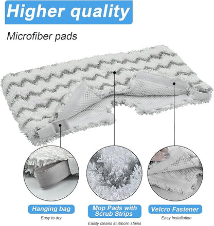 Steam Mop Replacement Pads for Shark S3500 Series S3501 S3601 S3501S S3601C S3550 S3801 S3901 S2901 Steam Pocket Mop,Microfiber Scrub Mop Pads for Deep Cleaning,Reusable and Machine-washable,3 Pack