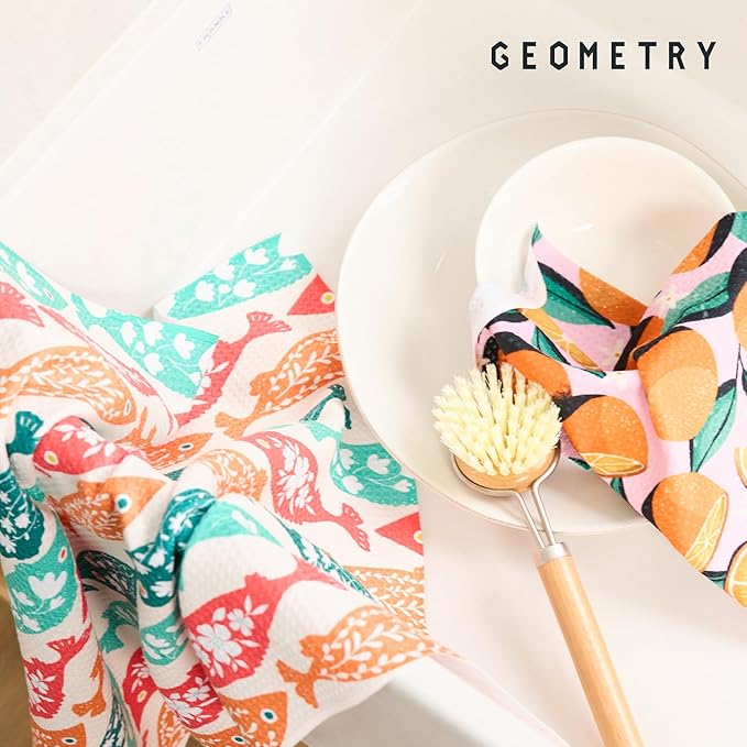 GEOMETRY Kitchen Dish Cloths - Quick Dry Dishcloths for Kitchen - Premium Dish Rags with Geoweave - 3-Pack Set This and That