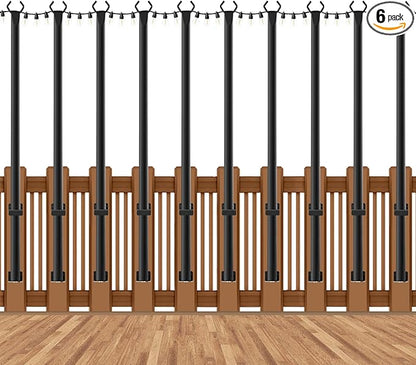 5 Ft String Light Poles 10 Pack, String Light Poles for Outside with Fixing Clips,Hanging Light Poles for Deck Fence Garden Backyard Wall Bistro,Metal Poles for Outdoor String Lights