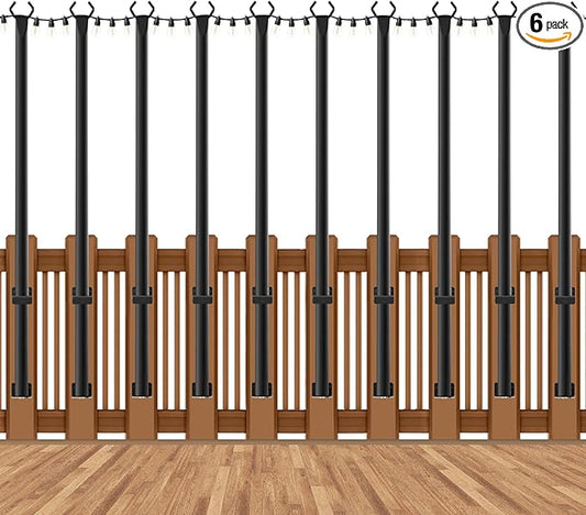 5 Ft String Light Poles 10 Pack, String Light Poles for Outside with Fixing Clips,Hanging Light Poles for Deck Fence Garden Backyard Wall Bistro,Metal Poles for Outdoor String Lights