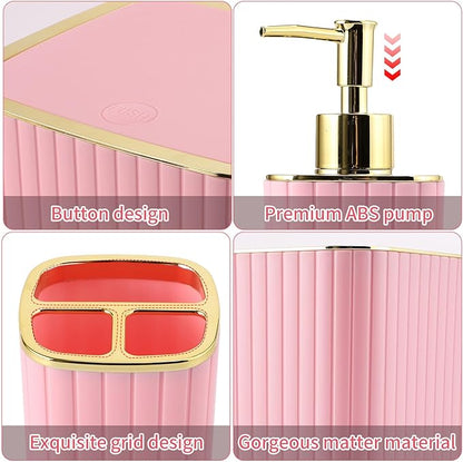 28PC Bathroom Set - Gorgeous Pink Bathroom Set, Bathroom Accessory Set, Pink Shower Curtain Set with 5PC Shower Caddy
